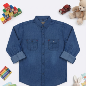 Kids Plain Denim Casual Shirt – Imported Fabric