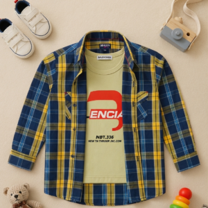 Imported Fabric Casual Check Shirt with Cotton Jersey Sando