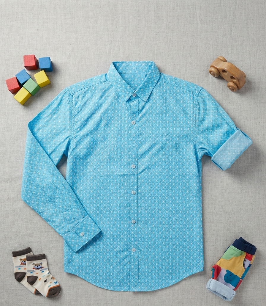 Boys Imported Fabric Printed Shirt - Image 3